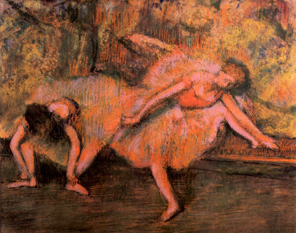 Two dancers on a bank by Degas